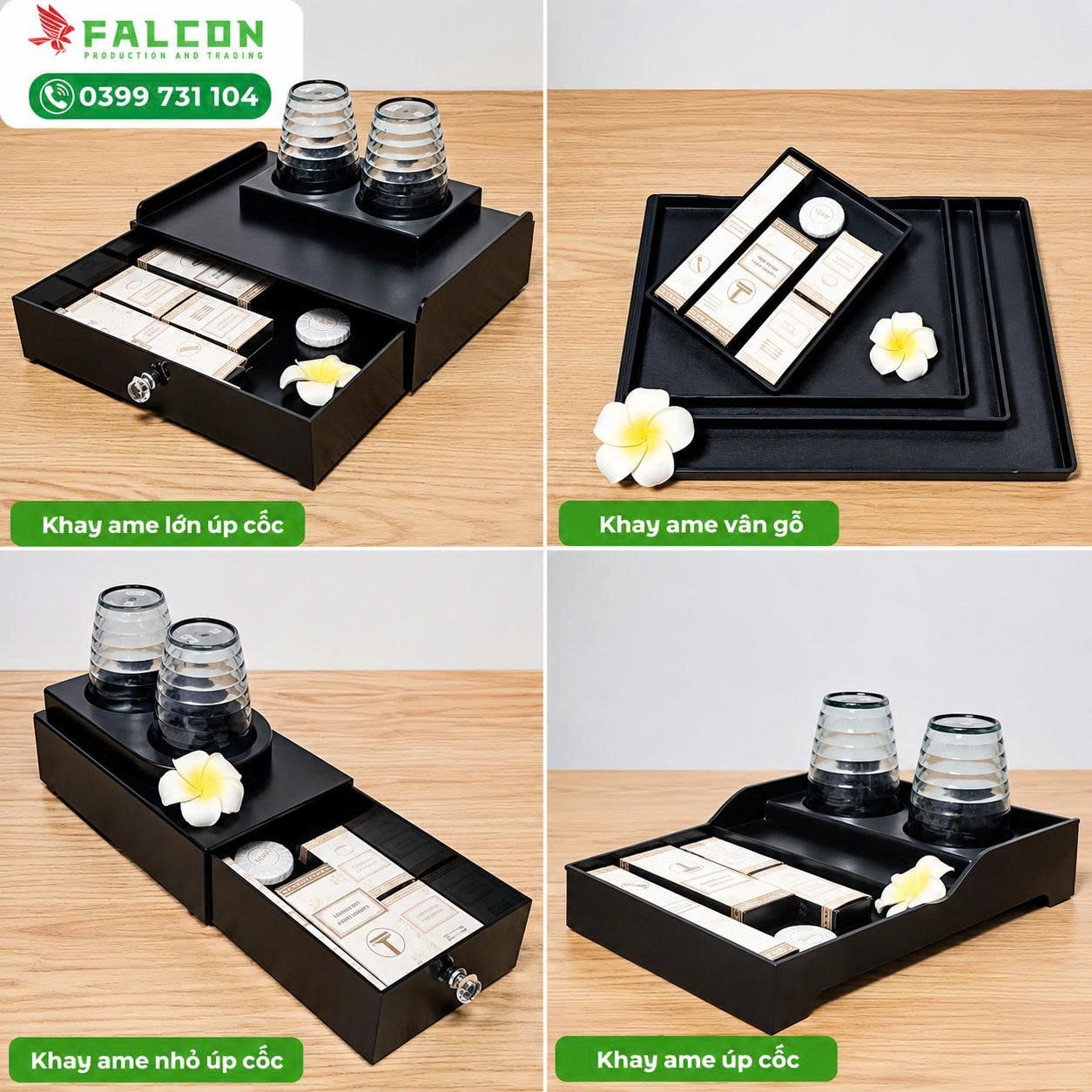 Các loại khay khácch sạn falcon