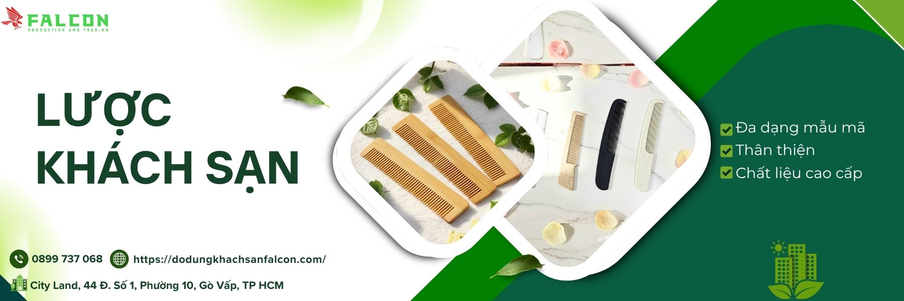 Lược cao cấp từ Falcon, một phần quan trọng trong bộ đồ dùng phòng tắm cho khách sạn và resort.