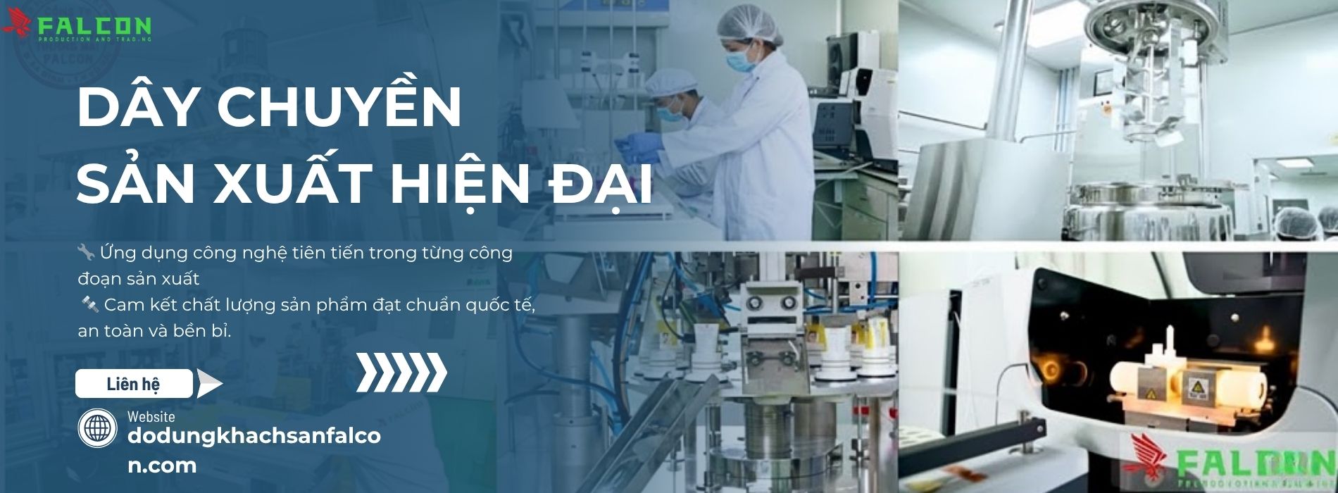 Dây chuyền sản xuất hiện đại của Falcon, ứng dụng công nghệ tiên tiến trong từng công đoạn để mang đến sản phẩm chất lượng cao.