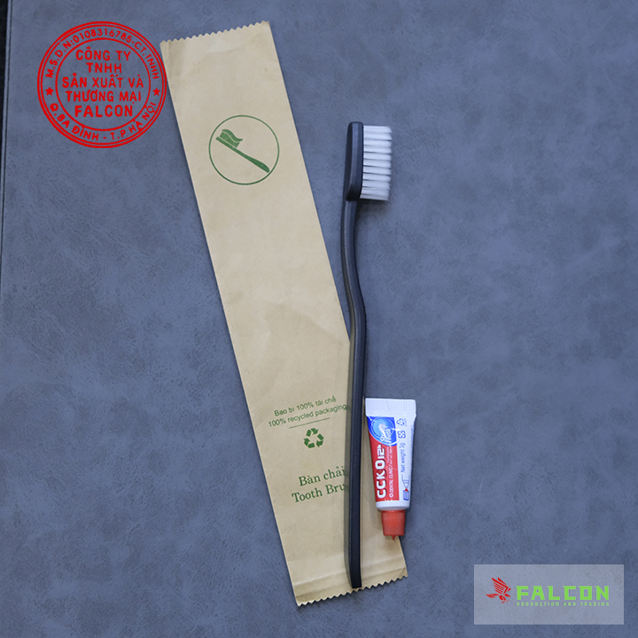 Bộ amenities đen đóng túi giấy kraft nâu - Ảnh 2