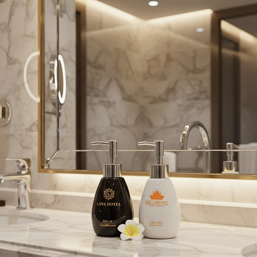 Bình có dung tích tiêu chuẩn, phù hợp đựng dầu gội, sữa tắm hoặc nước rửa tay.