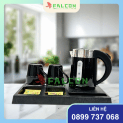 Bộ ấm siêu tốc Honeyson 3 chi tiết có thiết kế sang trọng, phù hợp mọi phòng khách sạn.