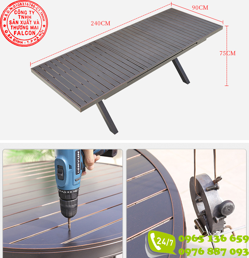 Bộ bàn ghế nhôm đúc nhập khẩu - Ảnh 9