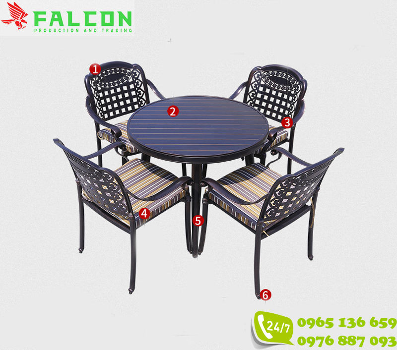 Bộ bàn ghế nhôm đúc nhập khẩu - Ảnh 4