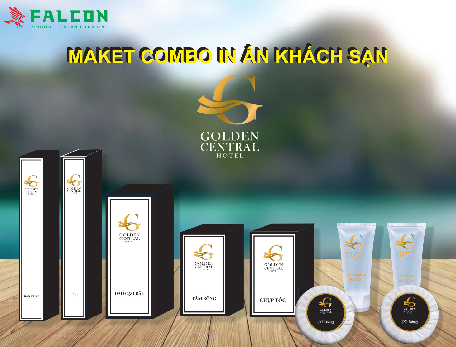 Vỏ hộp giấy đựng bàn chải in logo khách sạn