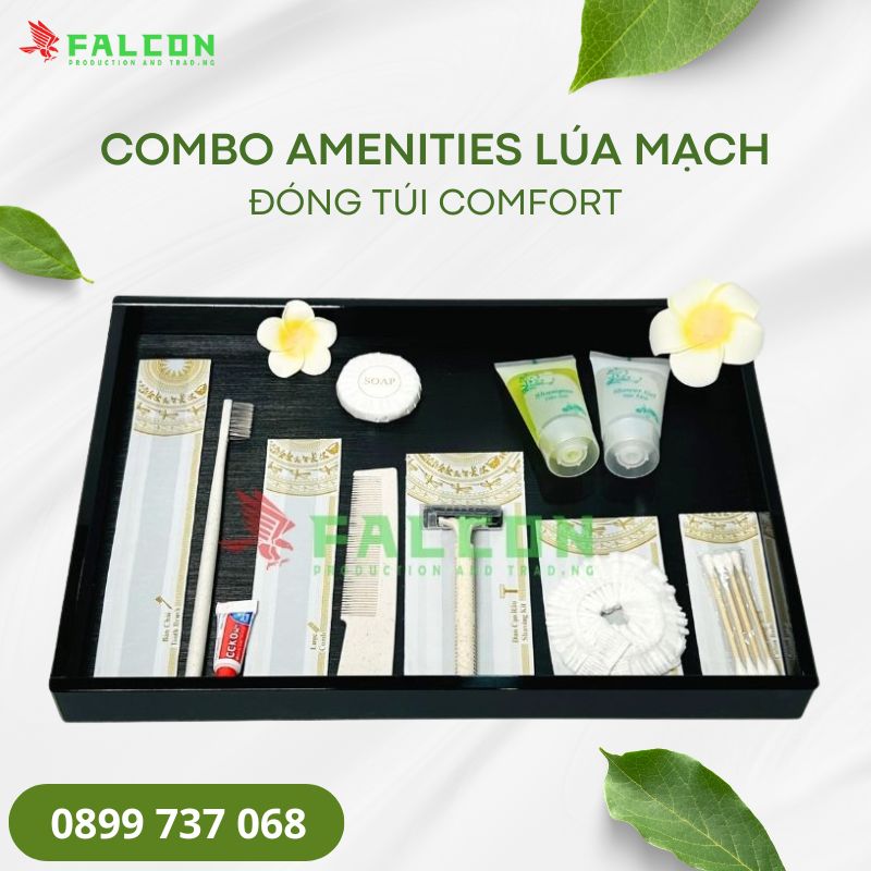 Bộ amenities lúa mạch Comfort được thiết kế theo phong cách tự nhiên, thân thiện môi trường và mang lại cảm giác dễ chịu cho khách lưu trú.