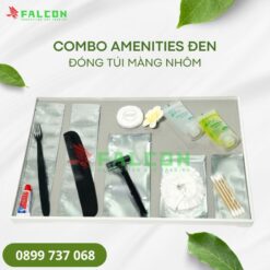 Bộ amenities đen phù hợp với khách sạn theo phong cách luxury – minimalism – boutique.