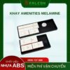 Khay melamine bóng dễ vệ sinh, chỉ cần lau nhẹ là sạch.
