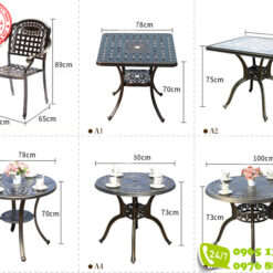 Alternative view of Bộ bàn ghế nhôm đúc ngoài trời