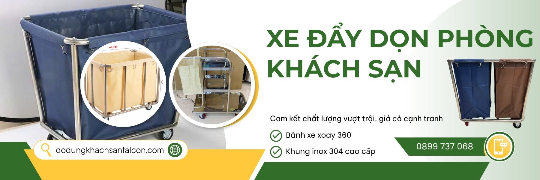 Xe đẩy dọn phòng giúp nhân viên khách sạn dễ dàng vận chuyển đồ đạc và các vật dụng vệ sinh trong quá trình dọn phòng.