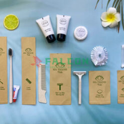 Alternative view of Bộ amenities lúa mạch túi kraft nâu thân thiện