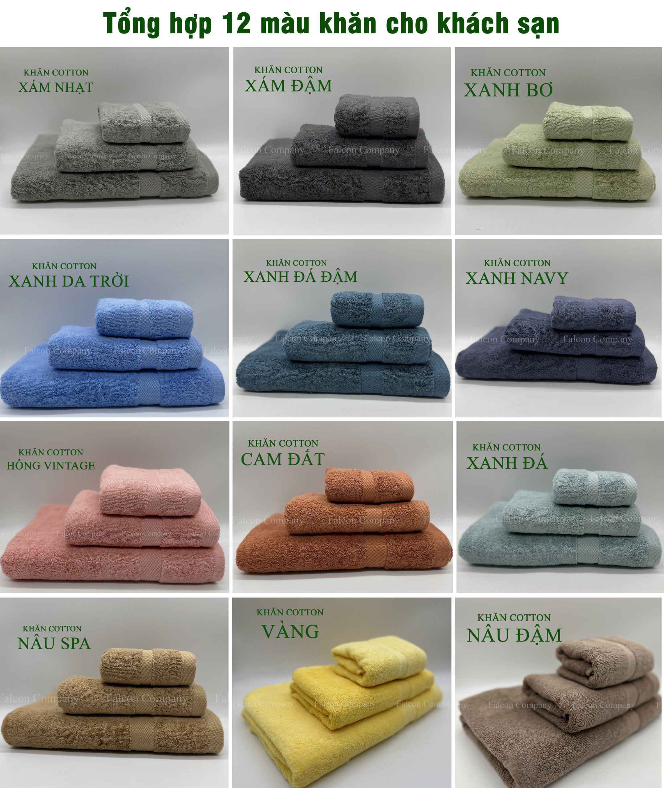 Khăn màu cao cấp là sản phẩm không thể thiếu trong các khách sạn, nhà nghỉ hay homestay cao cấp, mang lại sự tiện nghi tuyệt đối cho khách lưu trú.