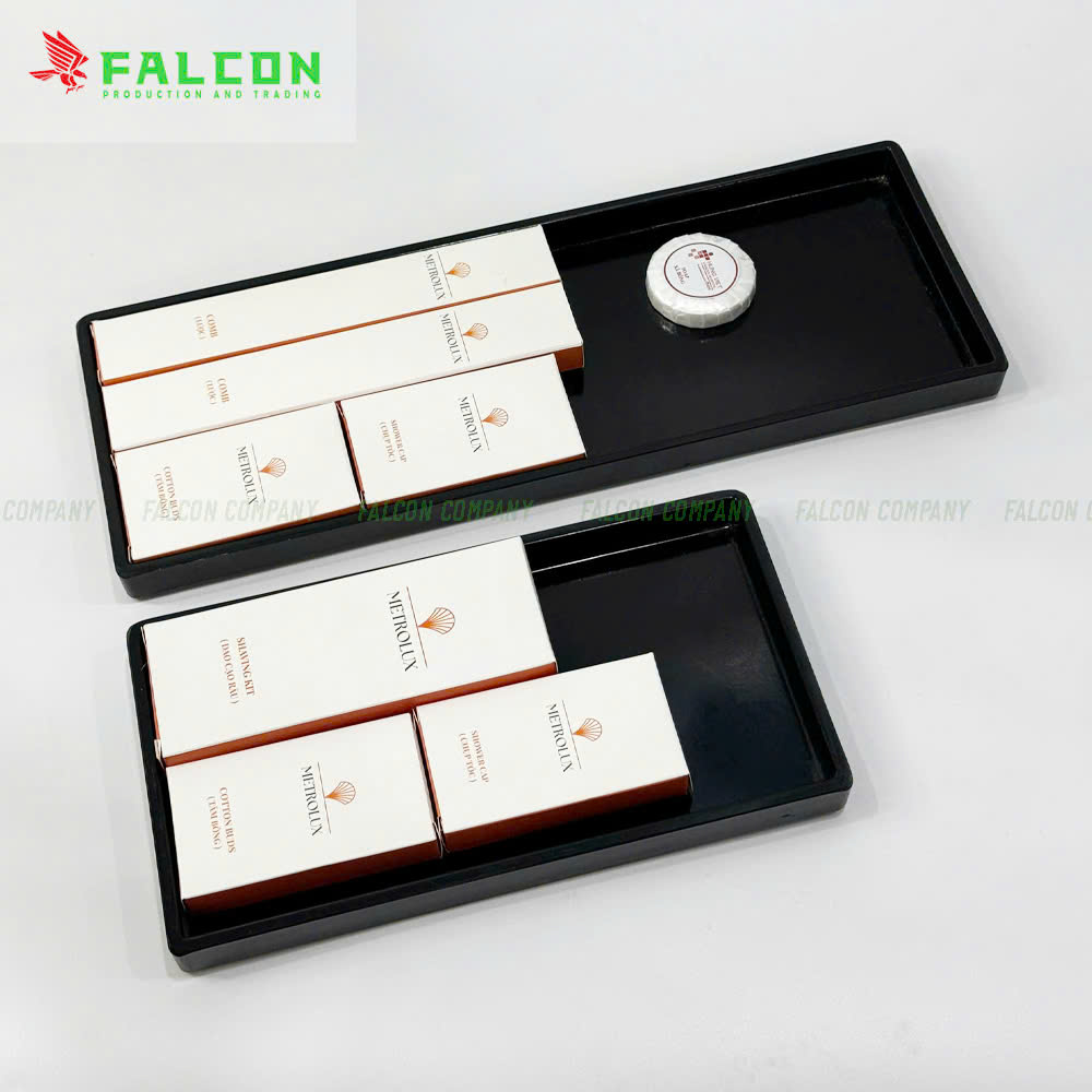 Chất liệu melamine siêu bền, chống nứt vỡ và chịu lực tốt, phù hợp sử dụng trong khách sạn.